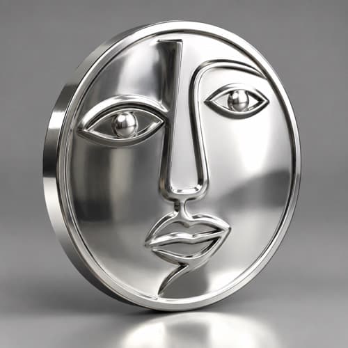 Moist Nickle, a glossy metallic coin render