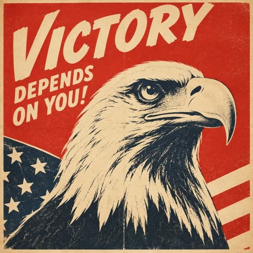 Uncle Sat, a vintage propaganda poster eagle illustration